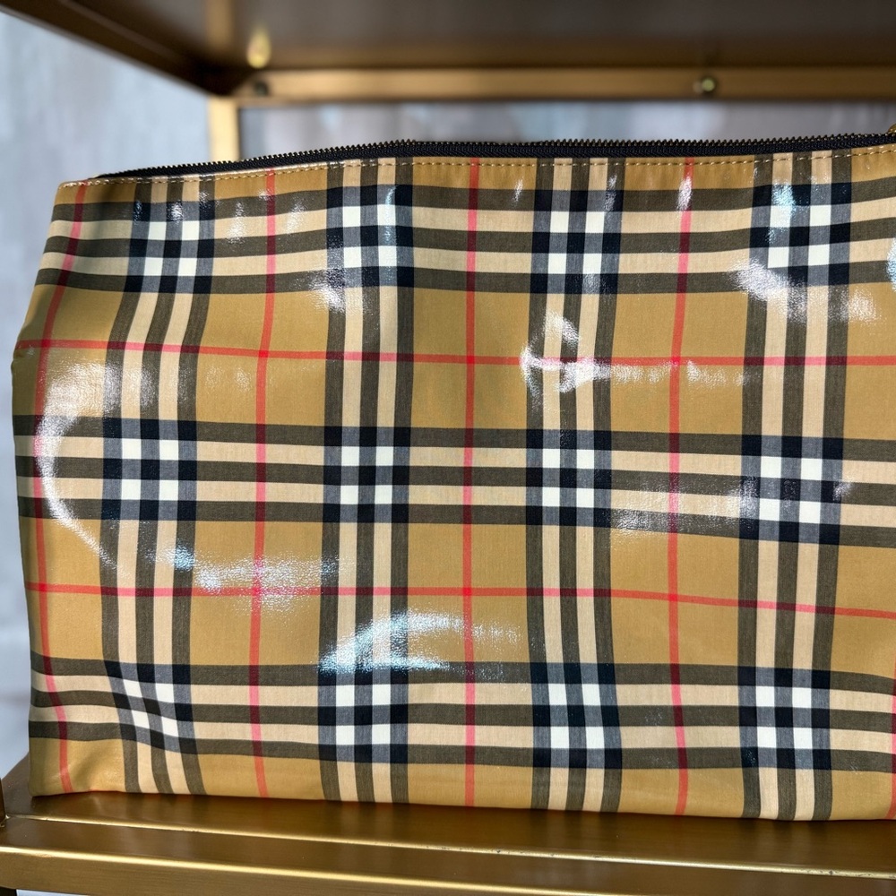 Burberry Coated Canvas  Fabric Clutch